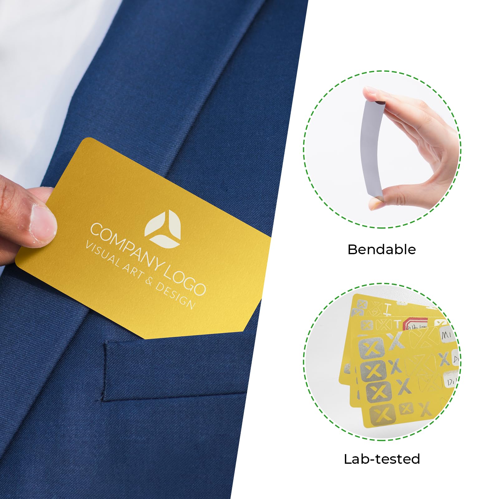 xTool Selected Gold Metal Business Cards Laser Engraving