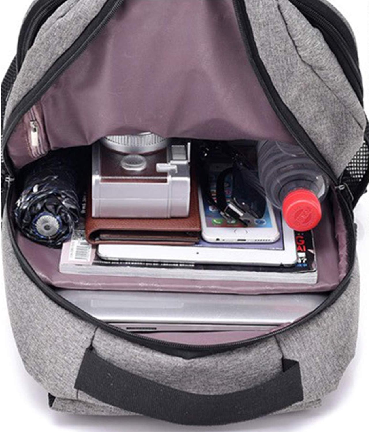 Ziu Mochila Antirrobo - Impermeable para Portátil, Multiusos con Puerto de  Carga USB, 65 cm, 35 litros, Gris Plata. : Amazon.es: Equipaje