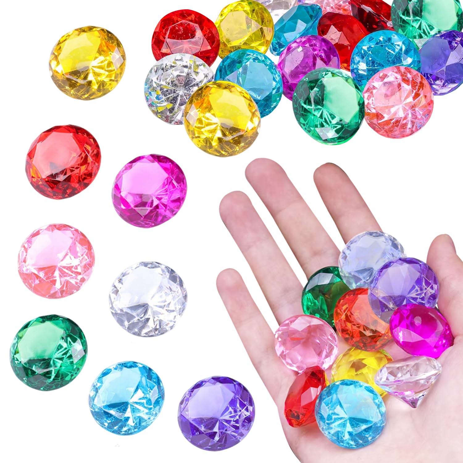 30 Pcs Acrylic Diamond Gems for Treasure Hunt Party Favors Decoration Art Crafts