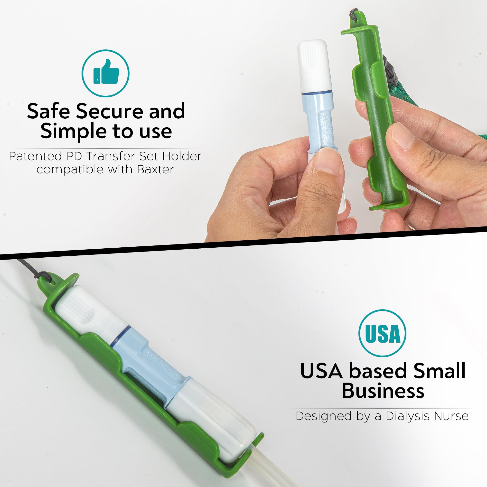 Patented Peritoneal Dialysis Transfer Set Holder for Baxter, PD Catheter Holder Belt