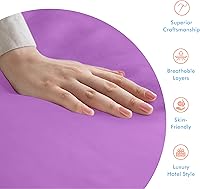 Vista 6 de XOOX Linen Juego de sábanas prémium de 800 hilos, sensación egipcia, 100% algodón, transpirable, color lila, tamaño King, 4 piezas, fácil ajuste