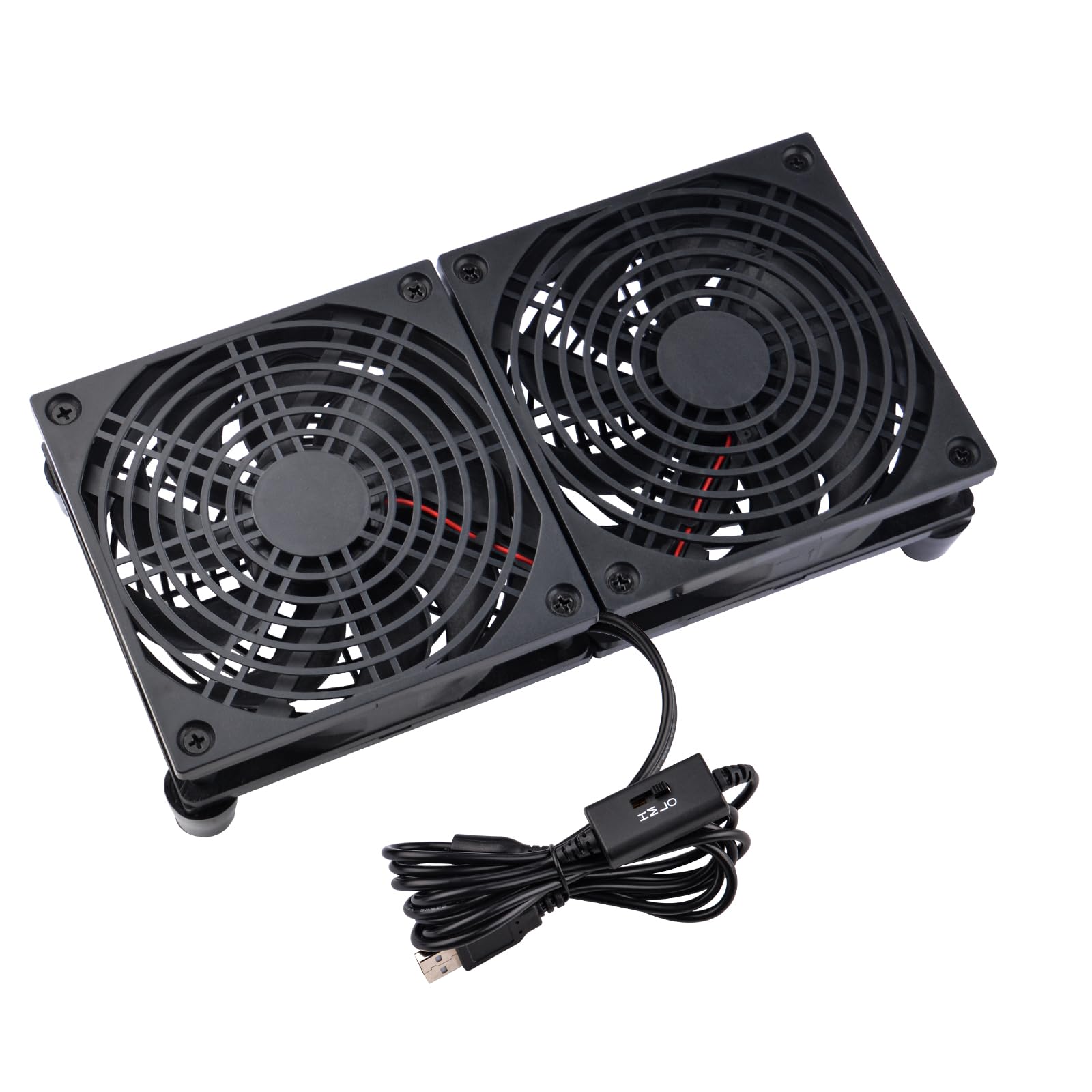 Ventilateur silencieux 2 en 1 - Double USB - 120 mm - Double roulement à billes - 5 V - 3 vitesses réglables L/M/H - Câble 190 cm