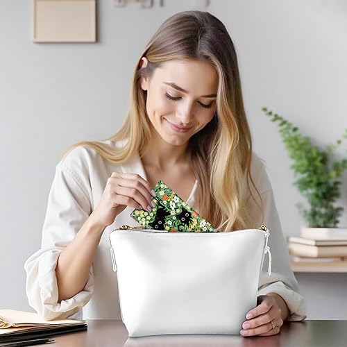 Miniatura 3 de Estuche suave para lentes de sol, 7 x 3.5 pulgadas, portátil, de piel sintética, bolsa de soporte superior para mujeres y hombres