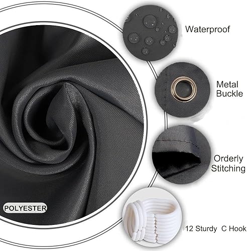 Miniatura 4 de Cortina de ducha de calabaza de Halloween, decoración de baño de Halloween, impermeable, juego de cortina de ducha de calabaza con ganchos, 72 x 72