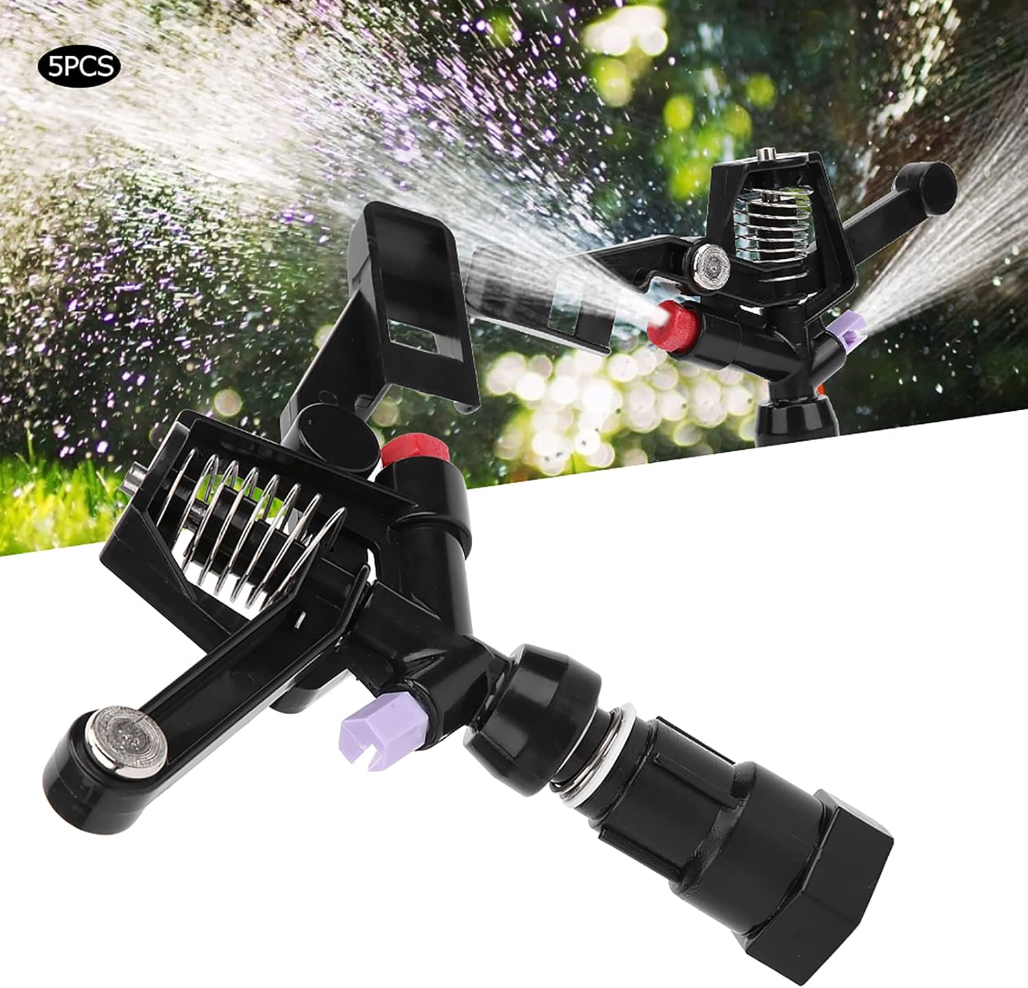 Irrigation Sprinkler Garden Sprinkler Kuuleyn 5Pcs 3/4in DN20 Female Thread Rotating Sprinkler Rocker Nozzle for Garden Lawn