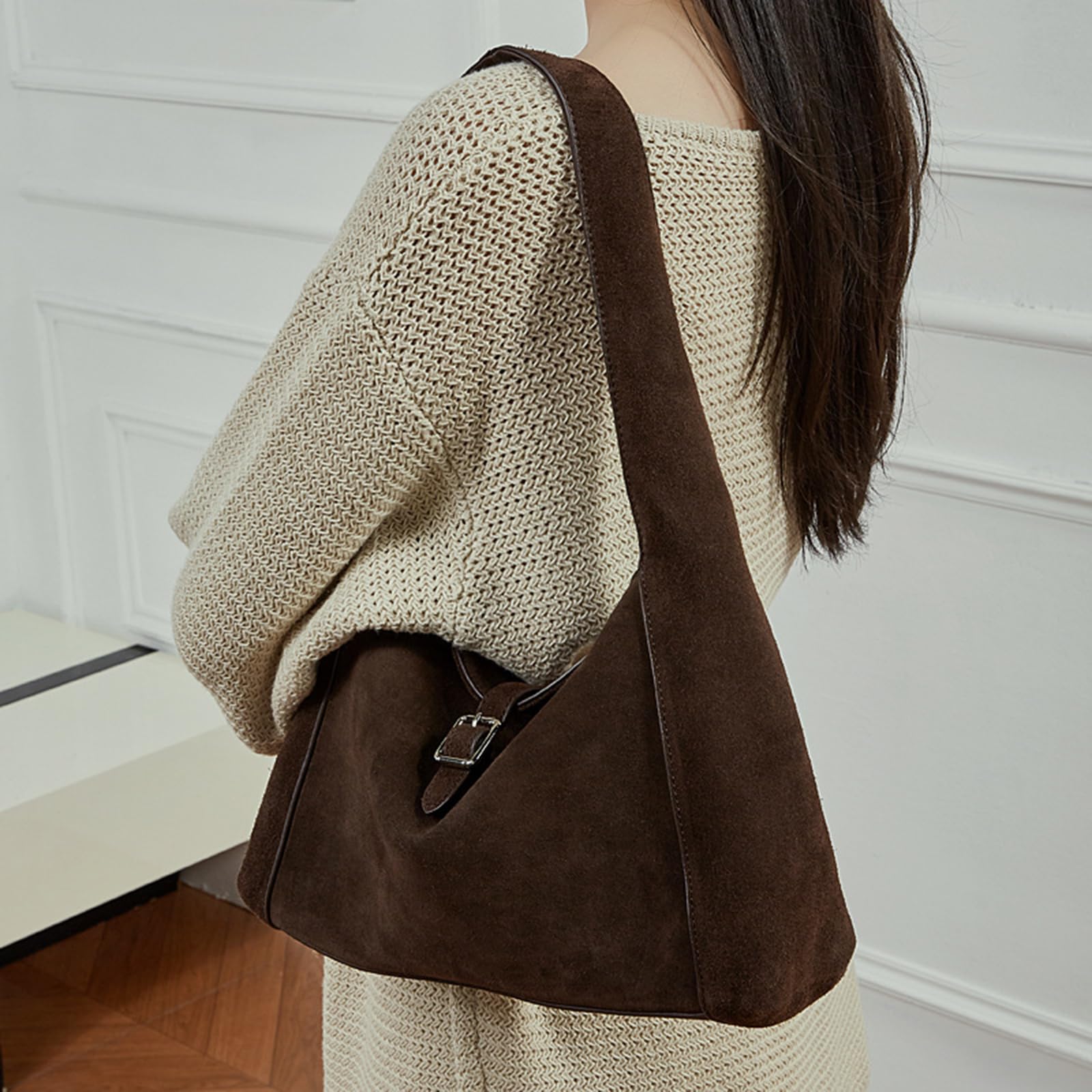 Bolso de piel sintética de inspiración retro para las axilas, bolso de hombro multiusos para mujer, casual, uso diario, bolso de mano de piel sintética