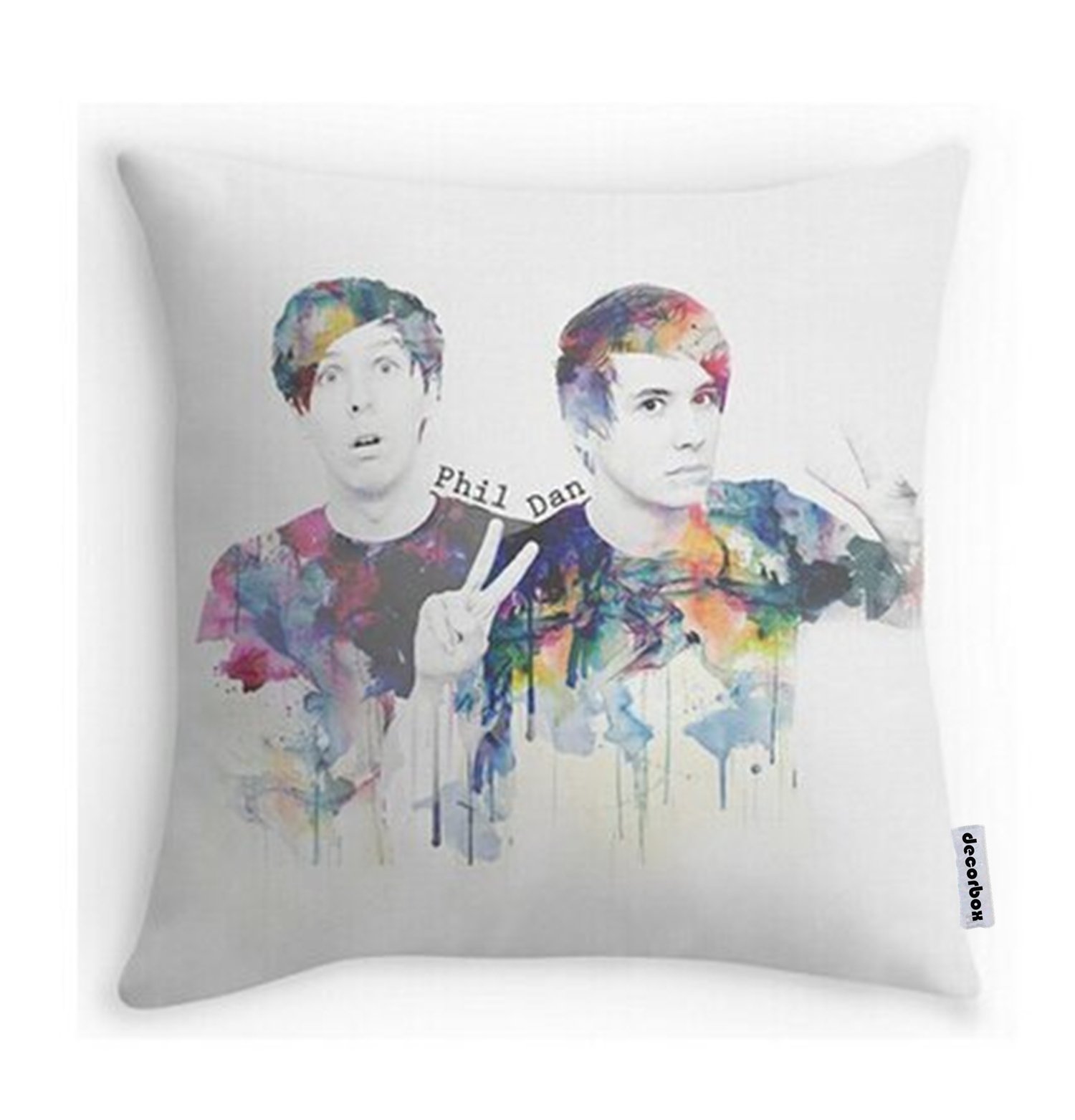 Decorbox Multi Phil Lester And Dan Howell Pillowcases Custom 18"X18" Two Sides Cool Comfortable Pillow Case