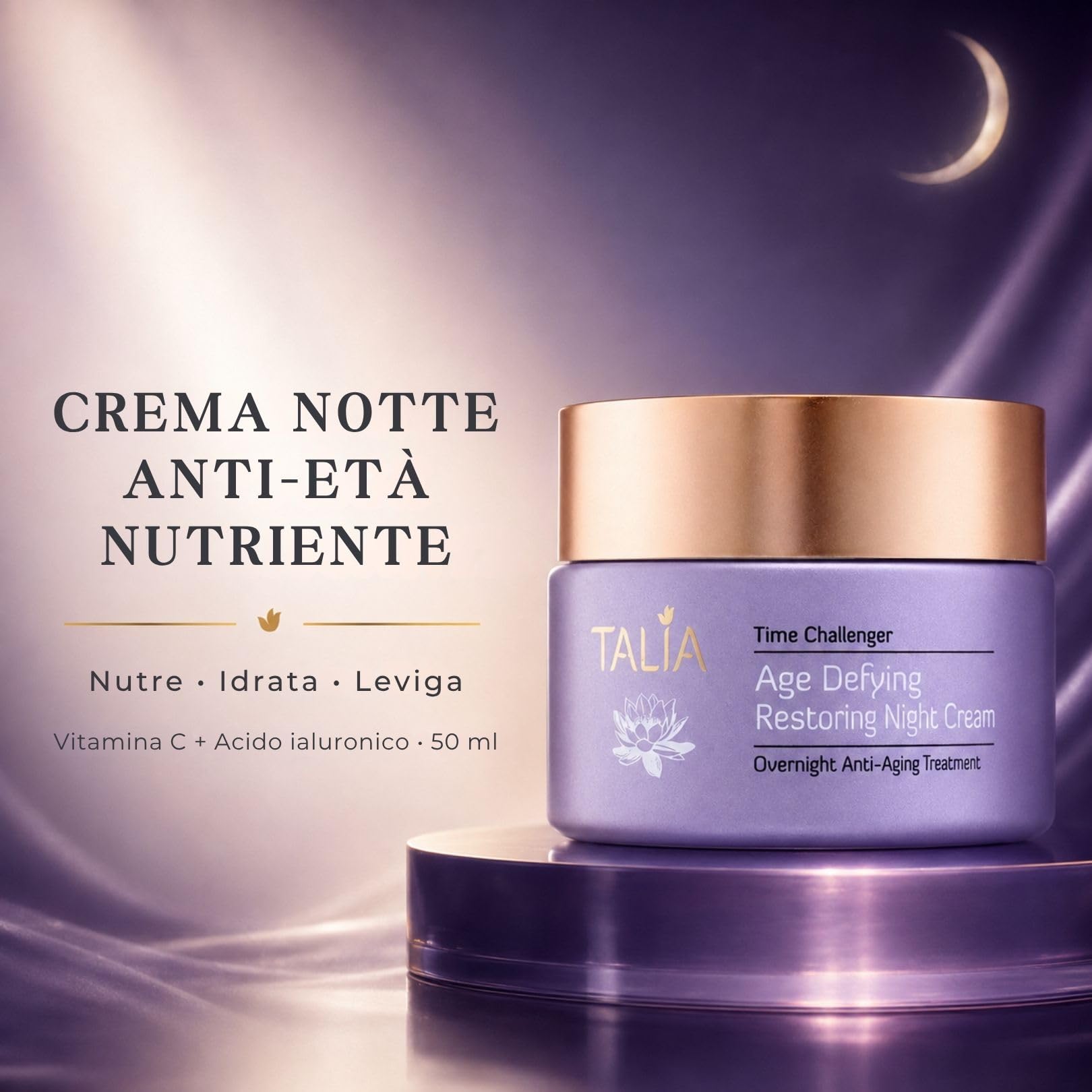 TALIA - Crema Notte con Vitamina C e Acido Ialuronico - 50 ml