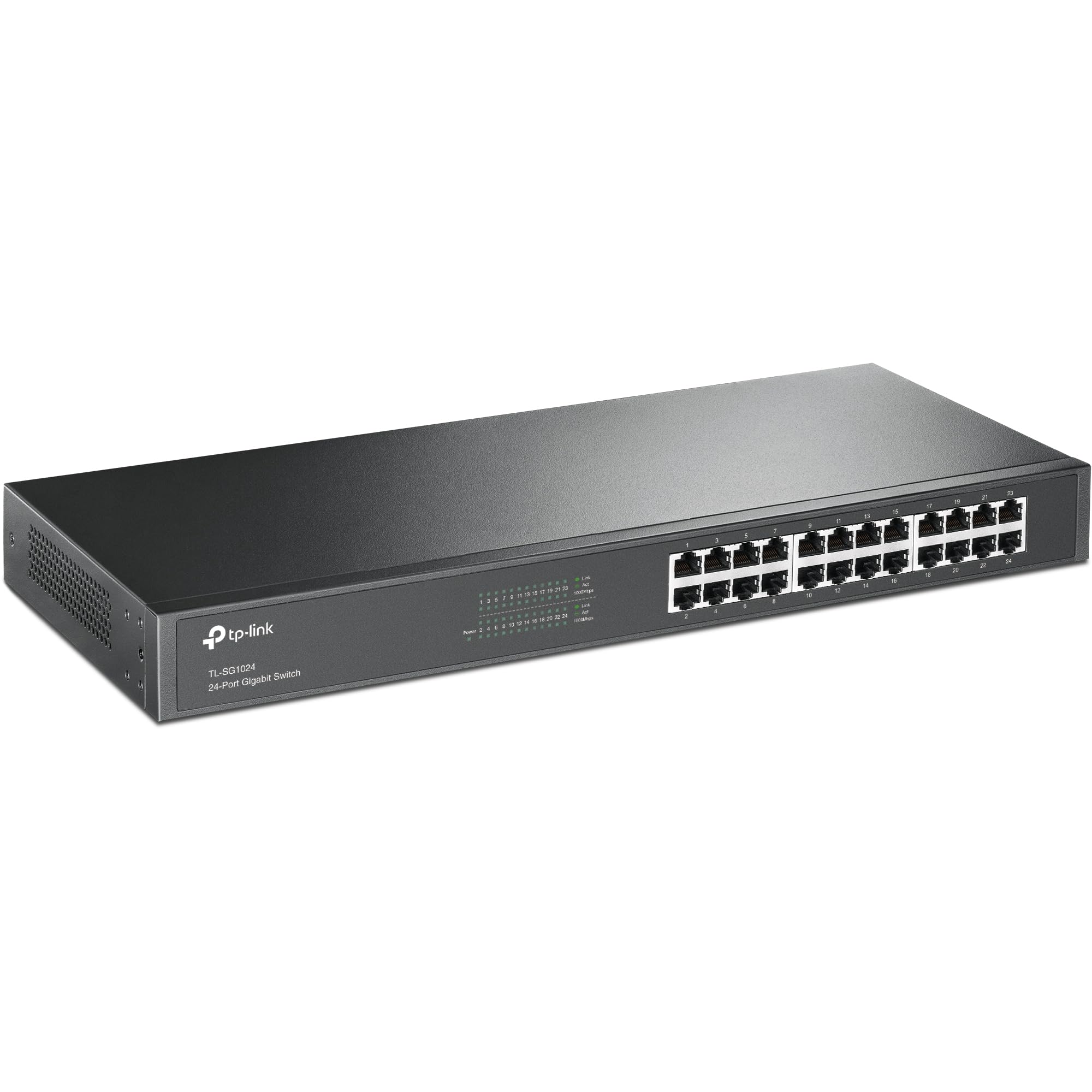 TP-Link 24 Port Gigabit Ethernet Switch | Plug and Play | Sturdy Metal w/Shielded Ports | Rackmount | Fanless | Energy Efficient Technology | Unmanaged (TL-SG1024)