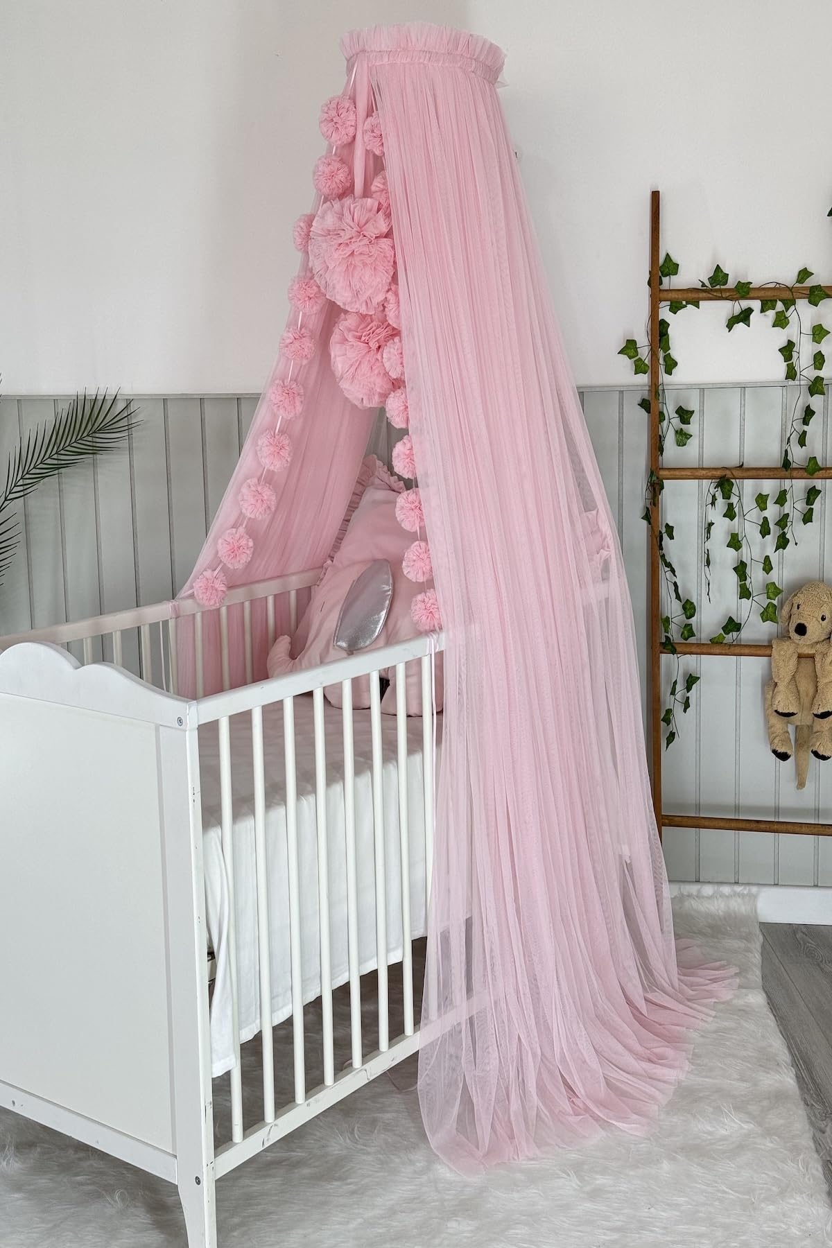 Baby Fancyroom Dosel para Cuna de Bebé, Mosquitera, Cama Auxiliar, Decoración de Habitación Infantil, de Tul Premium (Rosa)