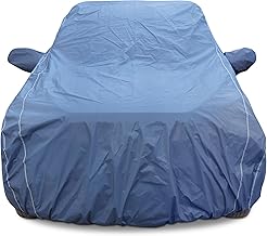 Autofit Heavy-Duty Blue 100% Waterproof Car Body Cover | Heat & Dust Resistant with Heavy Buckle & Mirror Pockets | All-Weather Car Protection Essentials for Maruti BREZZA 2016-2025