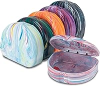 Vista 25 de Practicon Estuches de retención de mármol, funda de alineador de ortodoncia, soporte para protector bucal (paquete de 3) océano