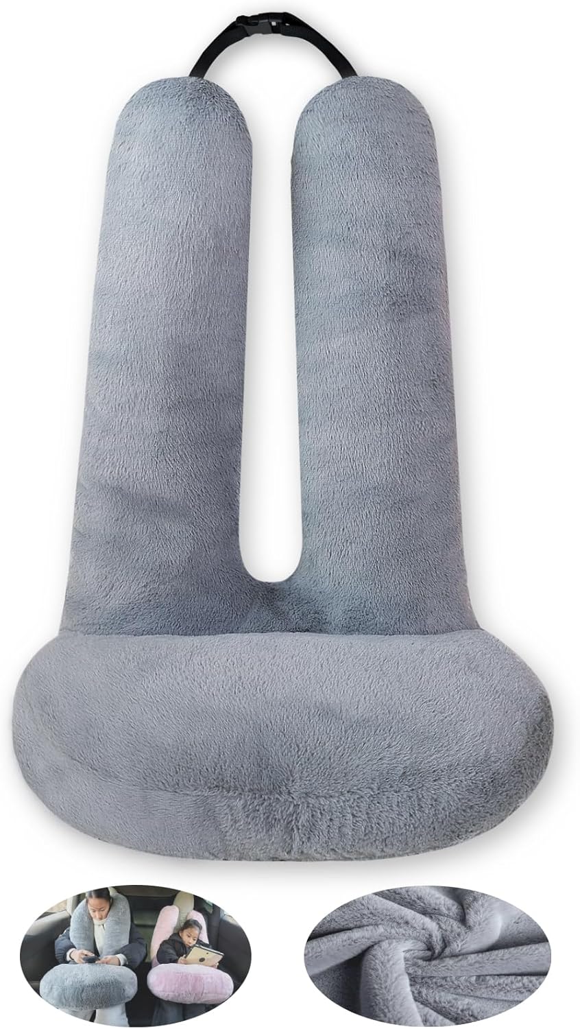 Travel Pillow Car Travel Sleep Support Pillow 2-in-1 Lap Pillow and Car Pillow with Neck and Body Support for Adults and Kids on Long Trips Kids Travel Pillow Colorful Green