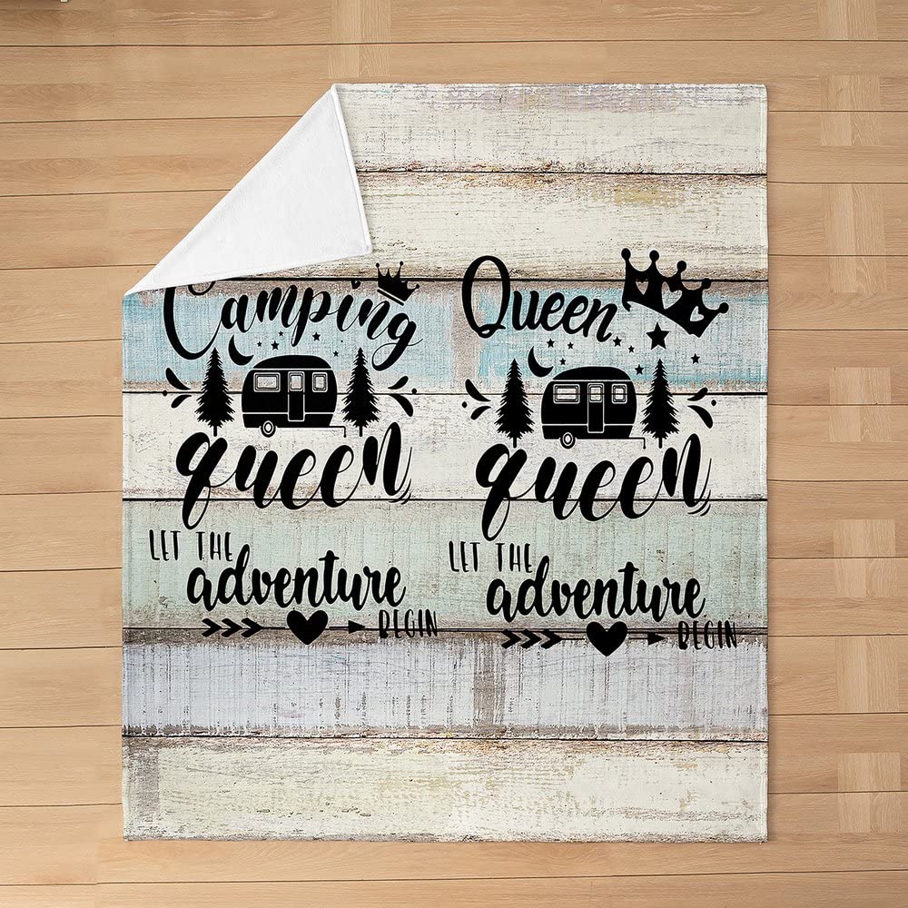 Coperta in pile di flanella rustica, stile fattoriale, per tutte le stagioni, da campeggio, da viaggio, per auto, in legno, per letto e divano, camera da letto, 200 x 200 cm