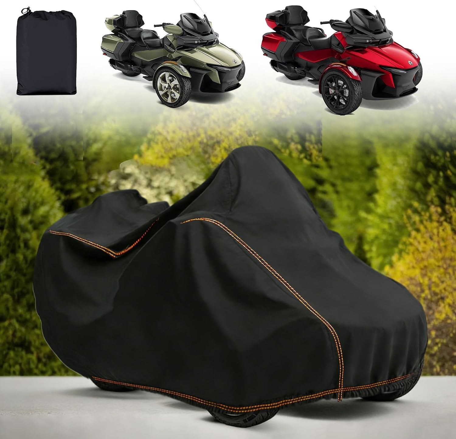 Spyder F3 RT Limited Full Cover for Can am RT Limited/Ryker 900/Touring/Sports RT Accessories/Canyon Compatible with All Spyder Models,Sea-to-Sky Waterproof Windproof All-Weather Protection