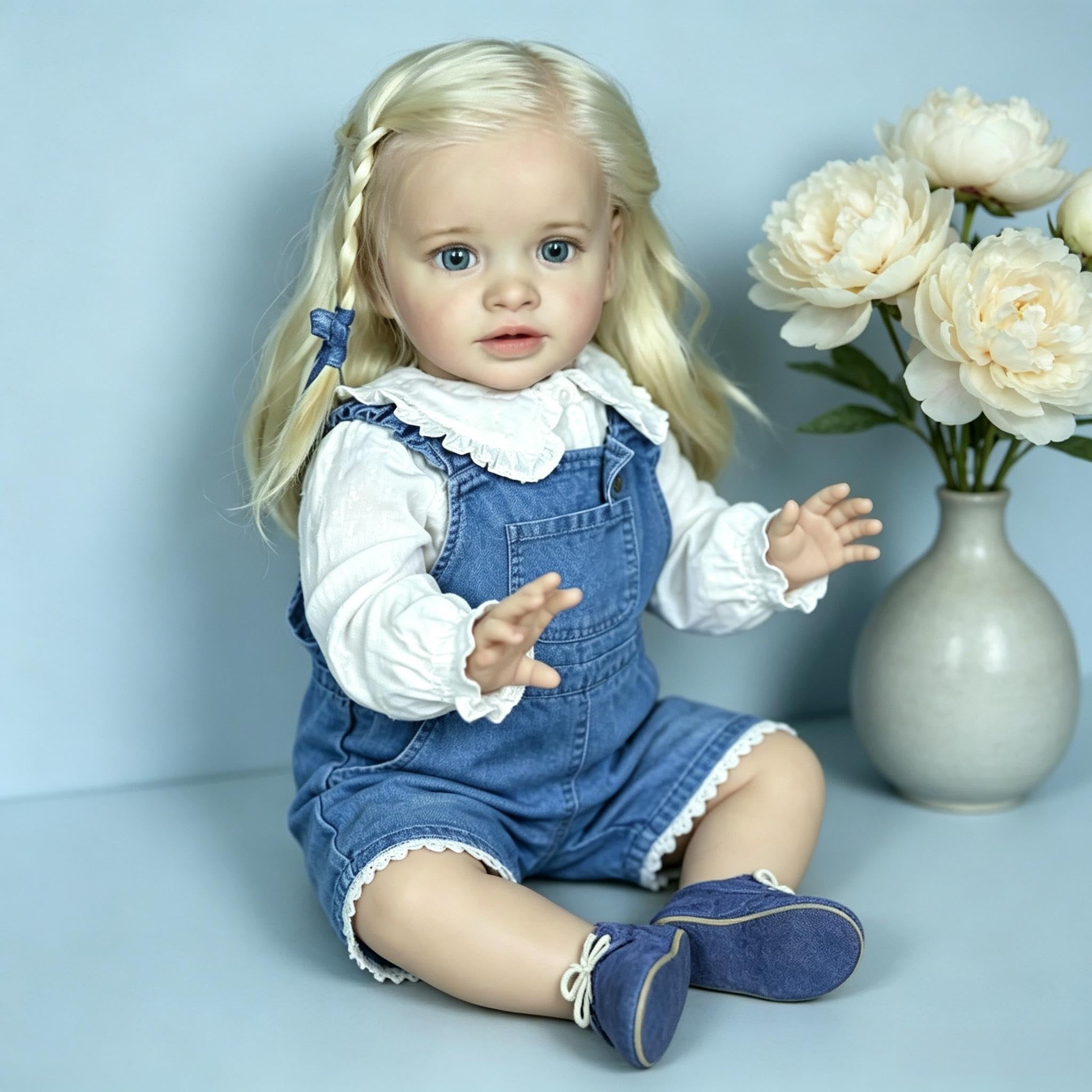 RXDOLL Real Life Reborn Babypuppen, Mädchen, blondes Haar, 66 cm, realistische Babypuppen, weicher Vinyl-Stoff, lebensechte Babypuppen, die echt aussehen, rebornisches Kleinkind-Puppe