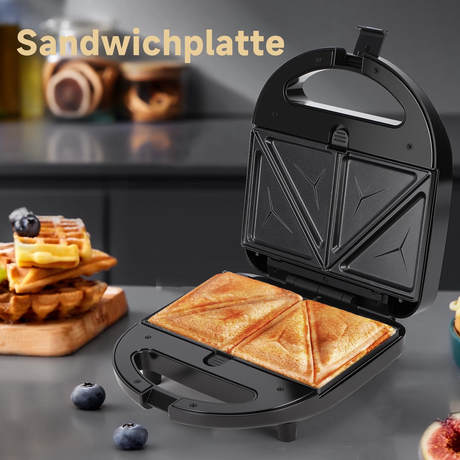 Sandwichmaker 3 in 1 750 W 30JVU Kontaktgrill Waffeleisen