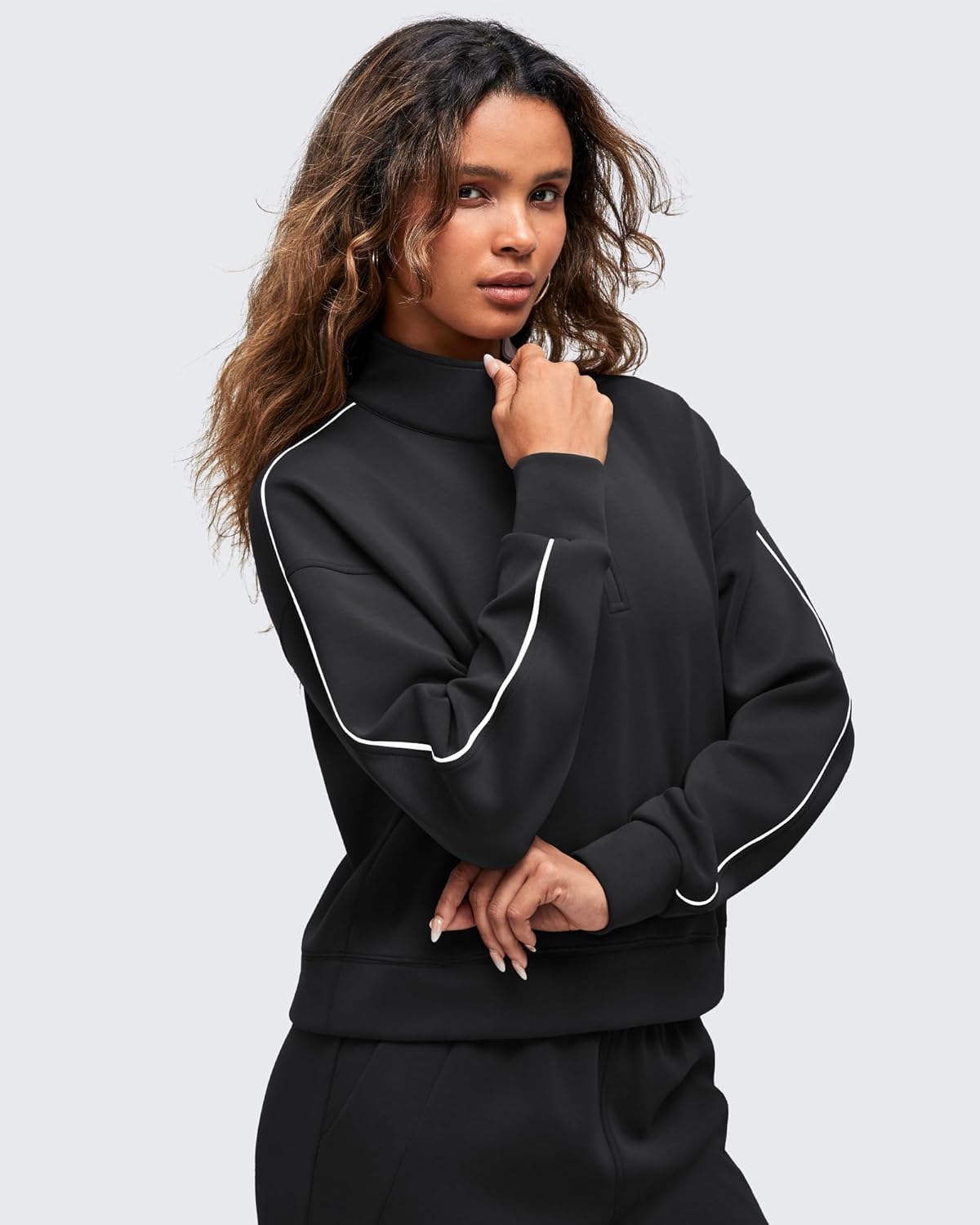 G4Free Smoofit Modal Soft Women's Half-Zip Sweatshirts Pullover Mock Neck Casual Tops with Pockets - Image 5