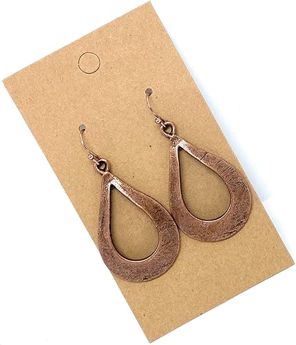 Distressed Copper Teardrop Earrings Boho Handmade Sundance Dreams Designs Women