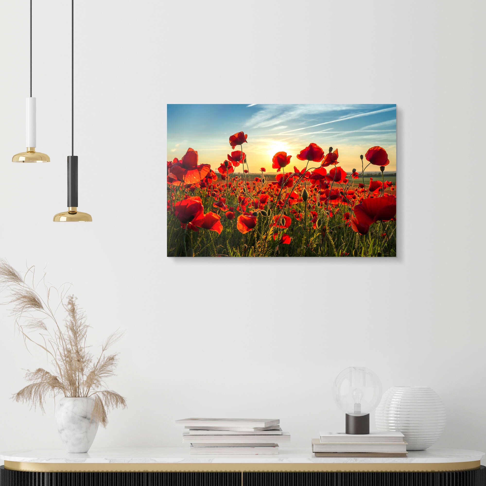 Posterlounge Mohn am Abend Acrylglasbild | 90 x 60 cm von Steffen Gierok Rot Wandbilder Wanddeko