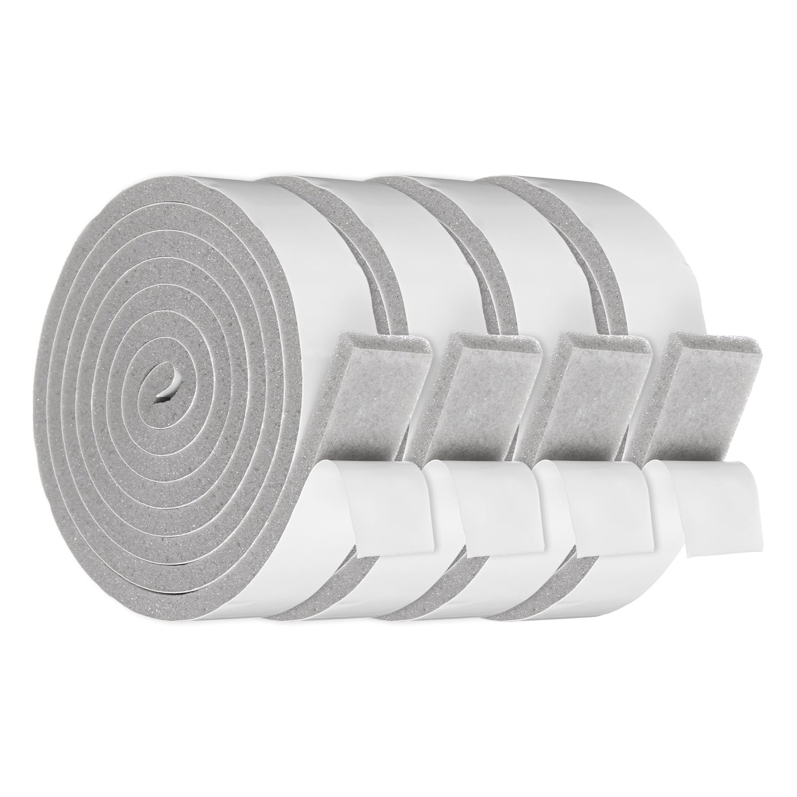 sourcing map 30mmx8mm Foam Weather Stripping, Self Adhesive Door Seal Insulation Strips, Soundproofing Foam Seal Tape for Door/Window, Air Conditioning (2 Meter Total Length in 4 Roll)