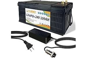 24V 100Ah Lithium Battery with 8000+ Deep Cycle Rechargeable Life