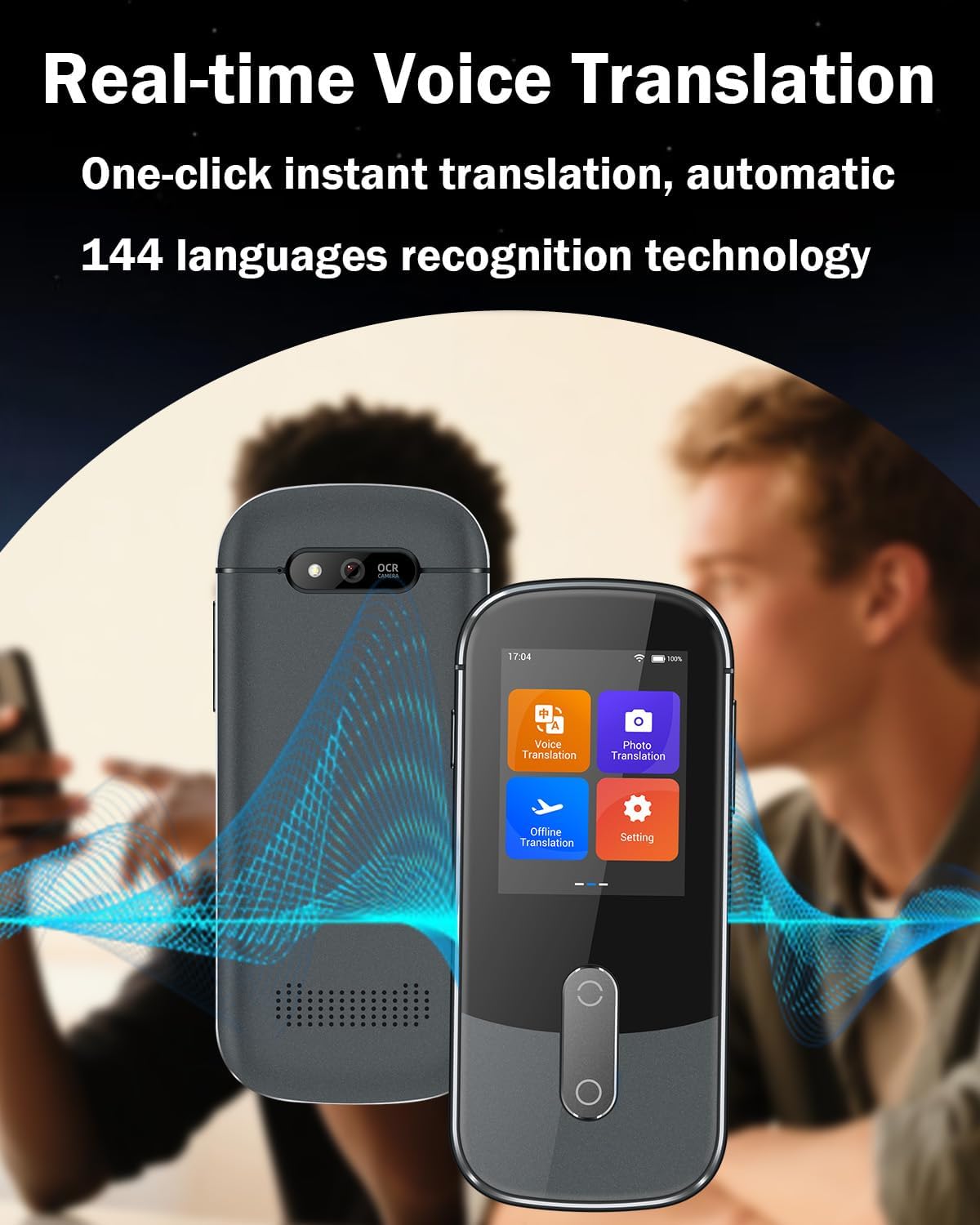 Wooask Language Translator Device, Instant Pocket AI Translator Device, Real-Time Voice Translation with 144 Languages, Online/Offline/Photo Traductor for Travel, Business, Study