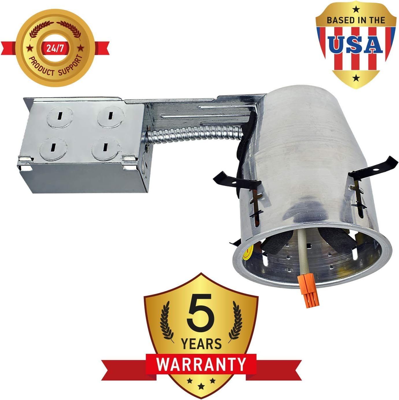 Onе-Dау Sаlе: Uр tо 70% оƒƒ OSTWIN 4 Inch Line Voltage Remodel Ceiling Can Air Tight IC Rated Housing, TP24 Connector, LED Recessed Downlight Retrofit Kit Pot lights, Commercial & Residential Lighting, 120V (6 Pack) ETL Listed