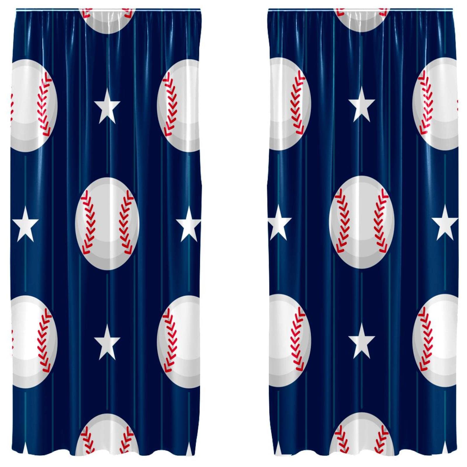 Rideaux occultants baseball thermique bleu contre la lumière