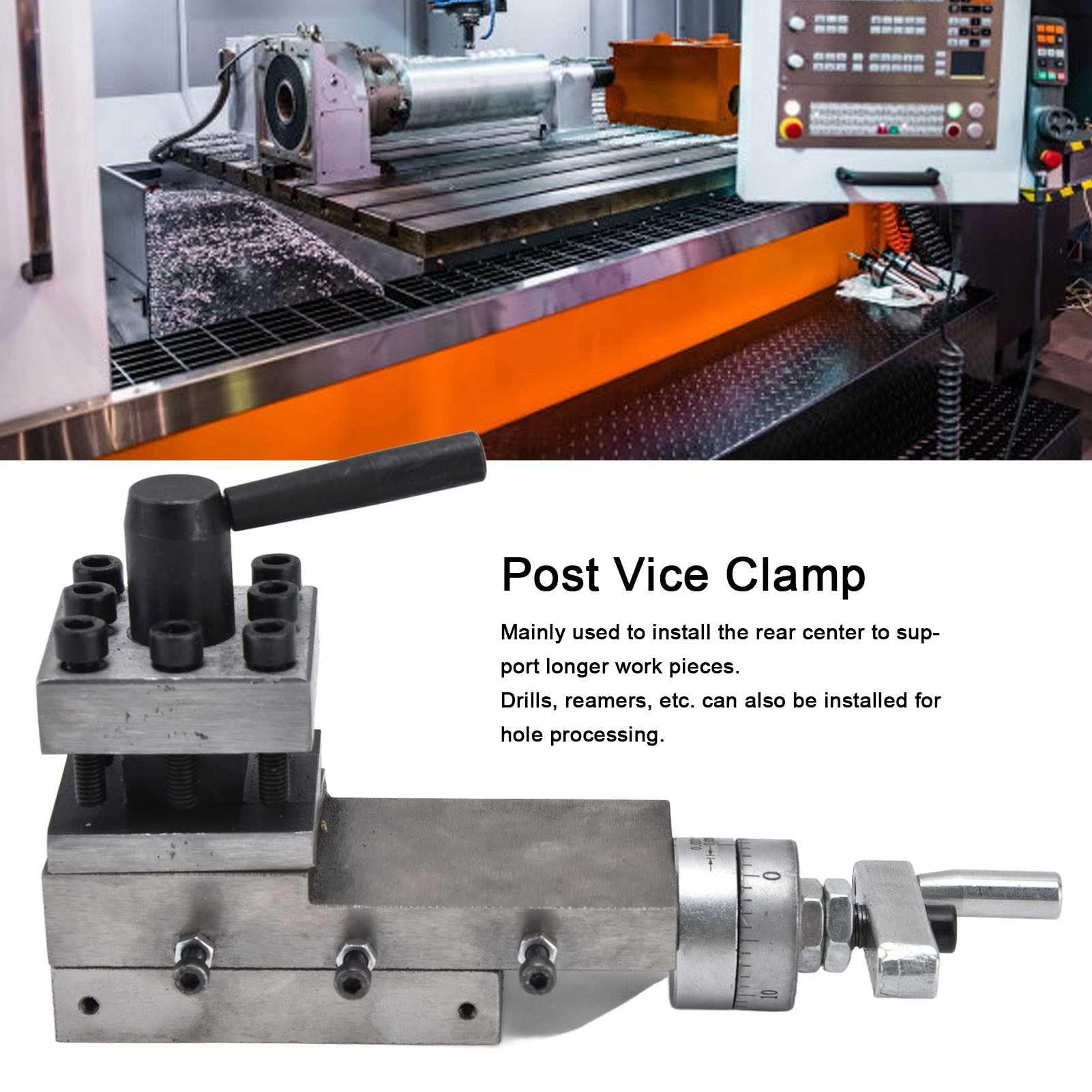 Kompatybilny z mini tokarkami 0618, 7 cali x 10 cali, 12 cali i 14 cali - 2-kierunkowy zespół uchwytu narzędziowego do tokarki do metalu ze skokiem 63 mm i podstawą 50 x 50 mm,