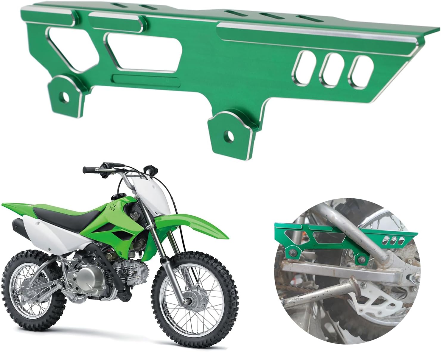 Motorcycle Chain Guard Guide Rear Sprocket Covers CNC for KLX 110 110L KLX110 2002-2023 KLX110L 2010-2023 Dirt Pit Bike Green