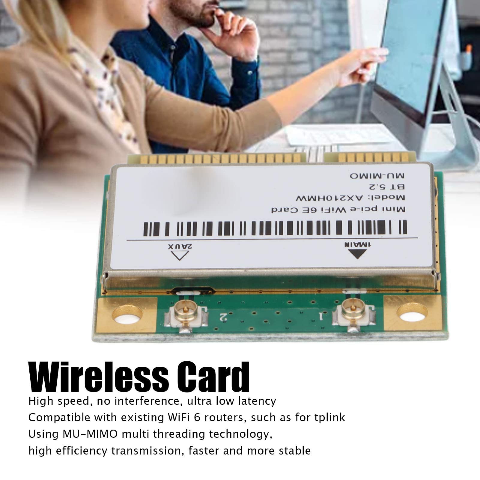 Adattatore di Rete per Computer, Modulo Scheda di Rete per Laptop, Adattatore WiFi con Interfaccia PCIE per Aumentare La velocità di Internet