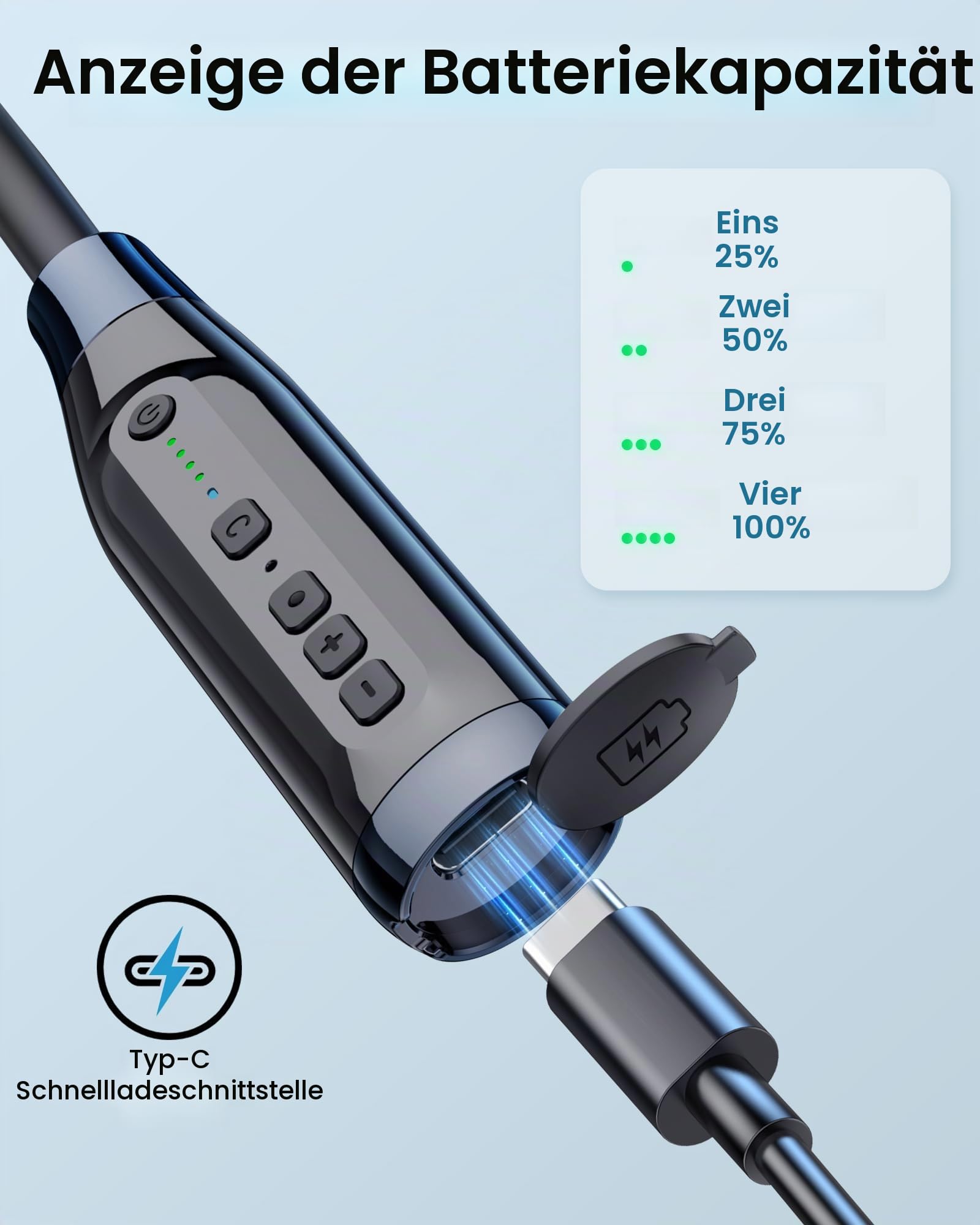 LAMA Bluetooth 5.4 Kopfhörer Sport Ohrhörer 100h Spielzeit Noise Cancelling Ohrhörer IPX5 Wasserdicht Kopfhörer In Ear Headset mit Batterieanzeige Mikrofon Nackenbügel Magnetisches Earbuds