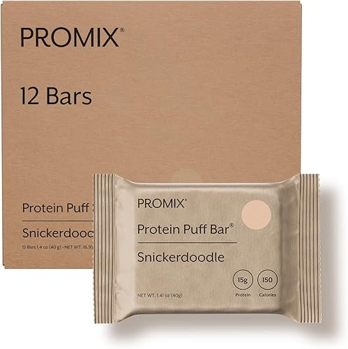 Miniatura 12 de ProMix Nutrition Barra de hojaldre aislado de proteína de suero de leche, aperitivo saludable bajo en carbohidratos con claras de huevo, alimentado