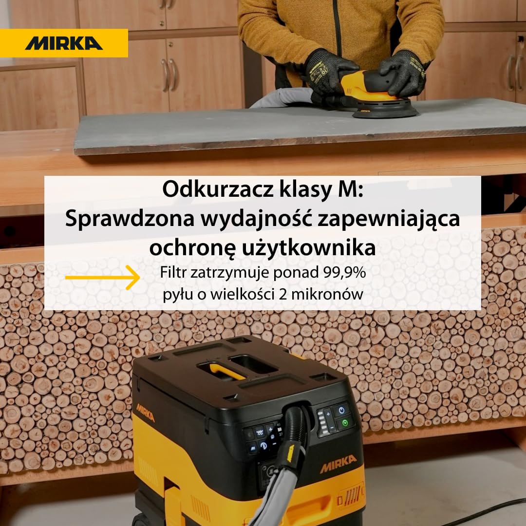 MIRKA DEXOS 1217 M AFC/odkurzacz przemysłowy klasa M/17 l, odkurzacz na mokro i sucho, automatyczne czyszczenie filtra, wąż 4 m i złączka