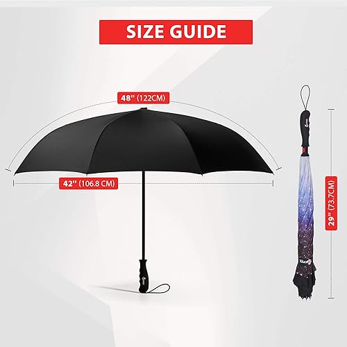 Miniatura 5 de Repel Umbrella Reverse Umbrella - Upside Down Inverted Reversible Wind Resistant Design - Teflon Canopy - Windproof Umbrella with Fiberglass Ribs