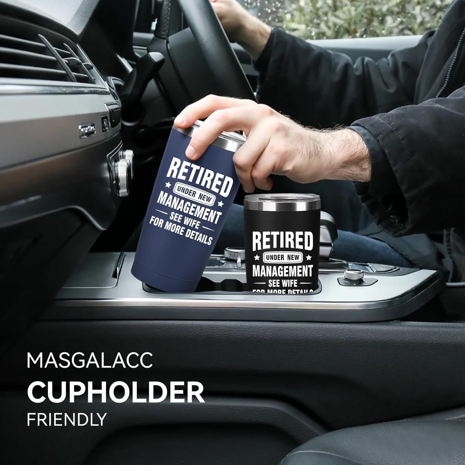 MASGALACC Retirement Gifts for Men 2025-20oz Coffee Tumbler, Retired Under New Management See Wife For Details Mug, Quitter, Husband, Dad, Boyfriend, Christmas Fathers day, Boss - Image 8