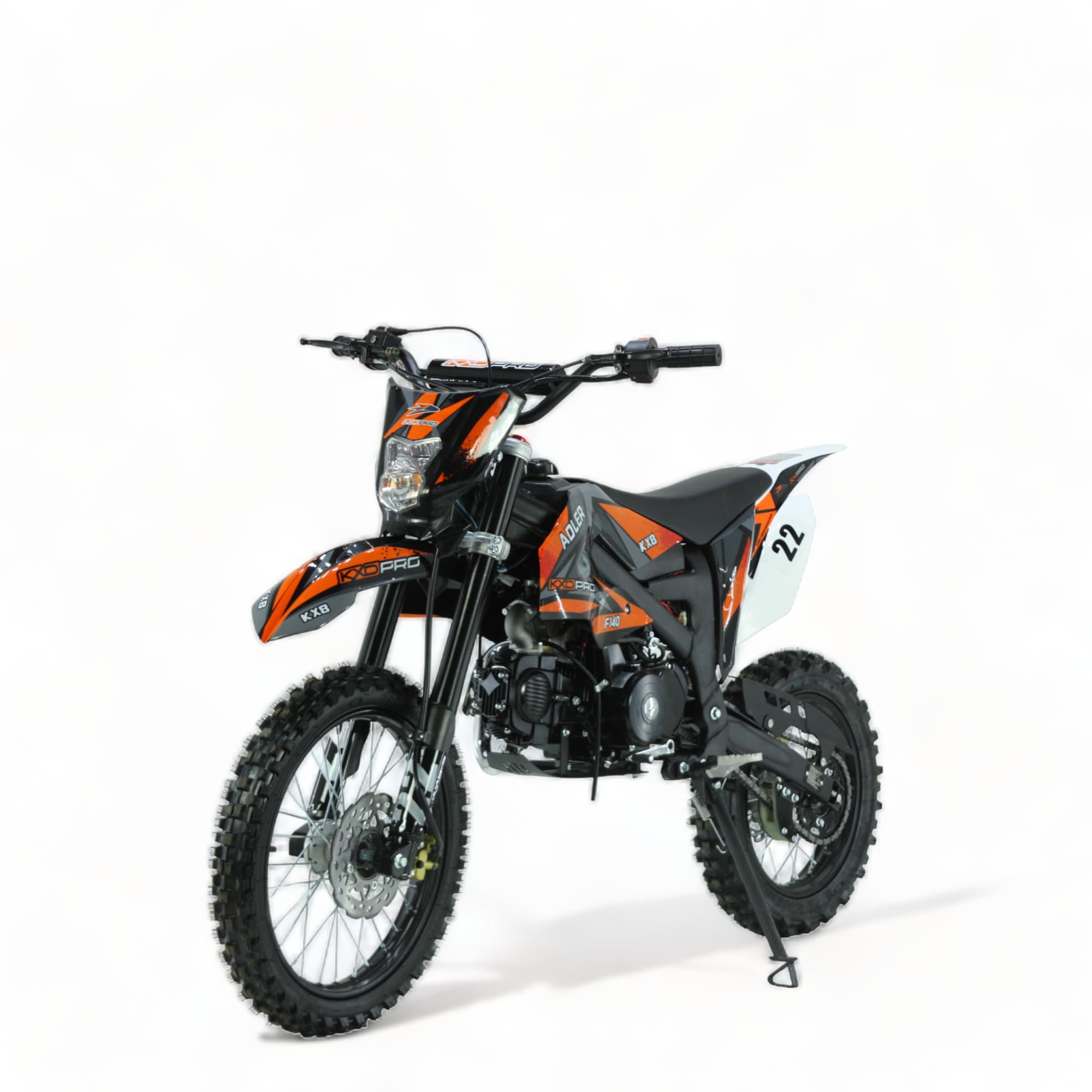 KXD 612 Adler 140CC 17″ 14″ Adler 140ccm Dirt Bike Cross Bike E&K mit Scheinwerfer Cross Offroad-Power Motor 90 km/h Orange