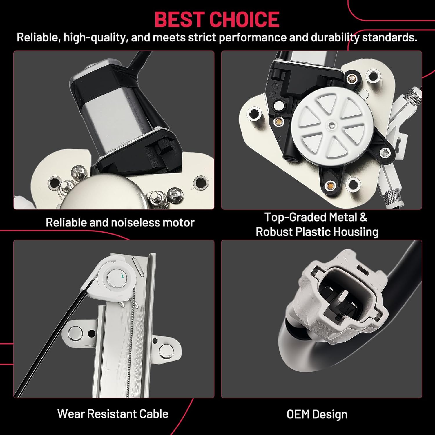 BDFHYK 741-706 Power Window Regulator with Motor Front Left Compatible with Geo Prizm 1993-1997, Toyota Corolla 1993-1997