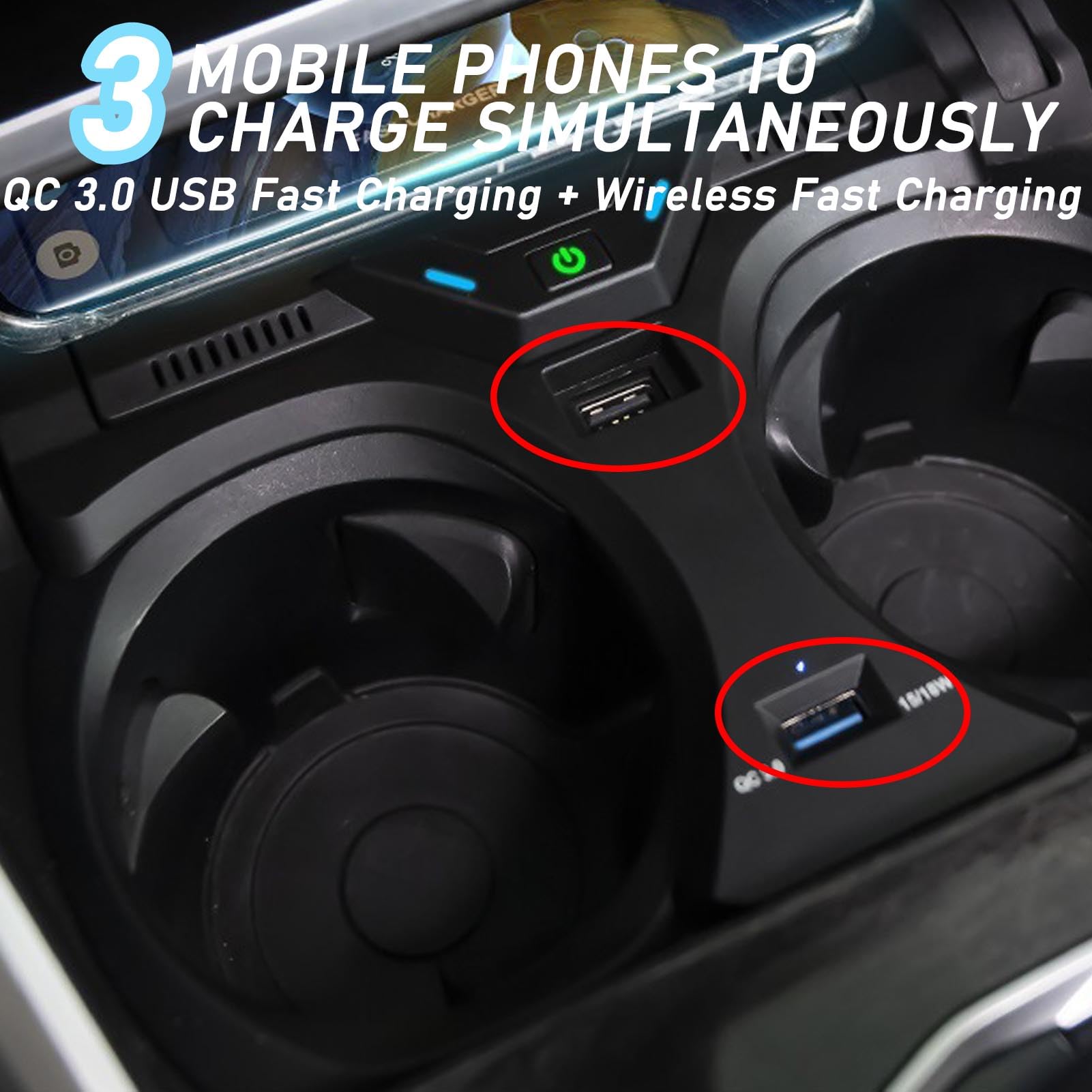 Caricabatterie Wireless per Auto per Serie 2/M3 I3/Serie 3 I4/Serie 4 Tutti i Modelli Accessorio con Ricarica Rapida Wireless da 15 W Regalo per la Famiglia