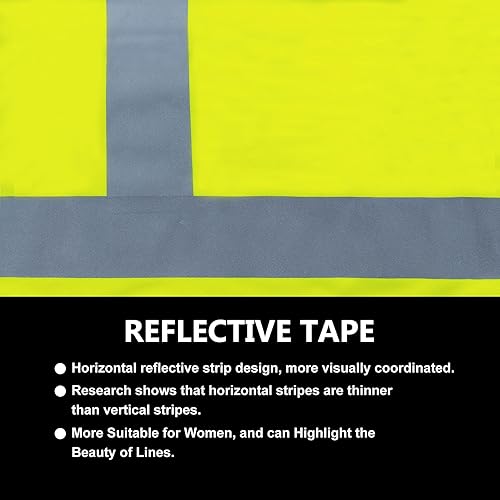 Miniatura 5 de Hi Vis Safety T Shirt for Women Reflective ANSI Class 2 with Pocket High Visibility Work Construction Short Sleeve