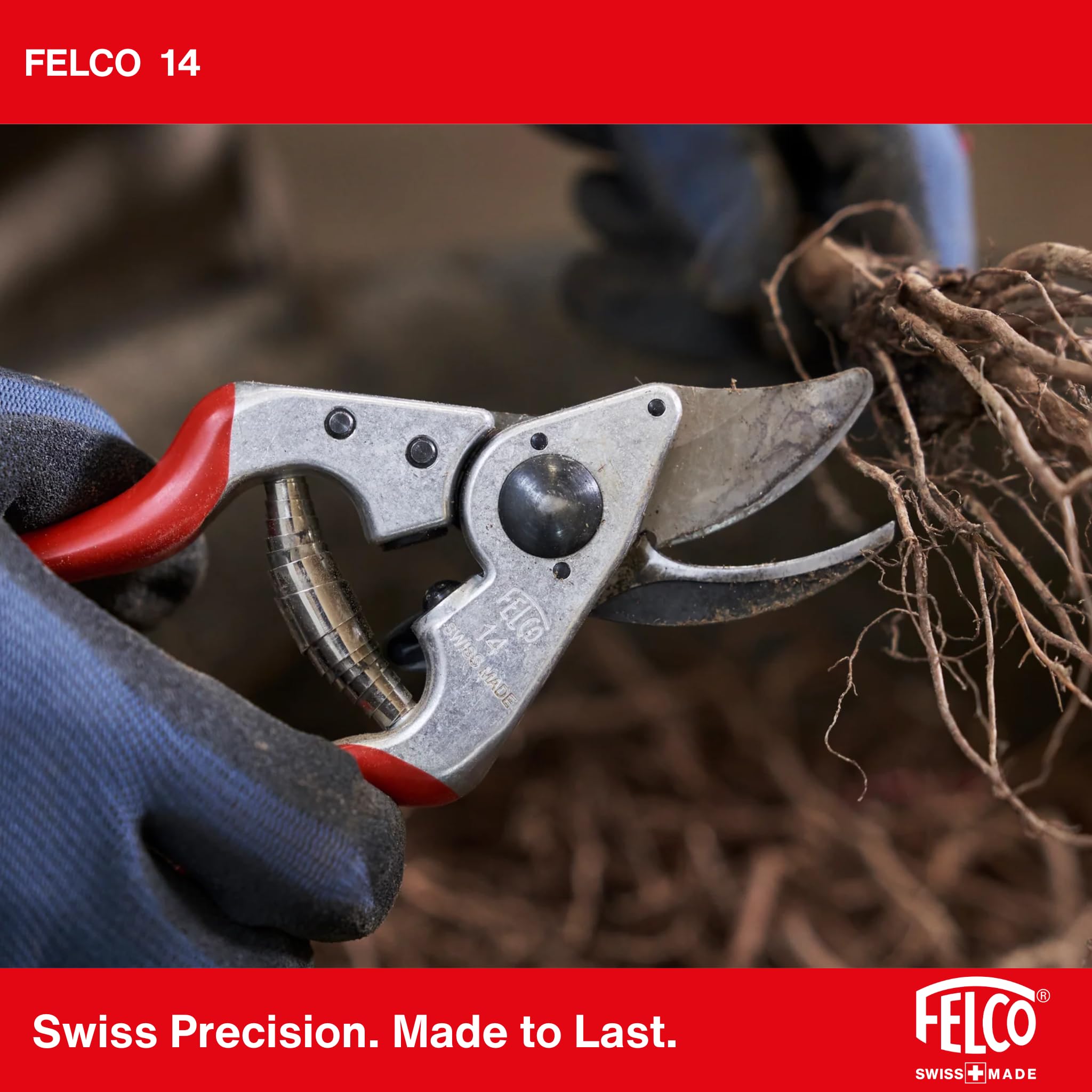 FELCO 14 Kompakte Profi-Gartenschere Bypass 18 mm für kleine Hände mit Klappsäge FELCO 600