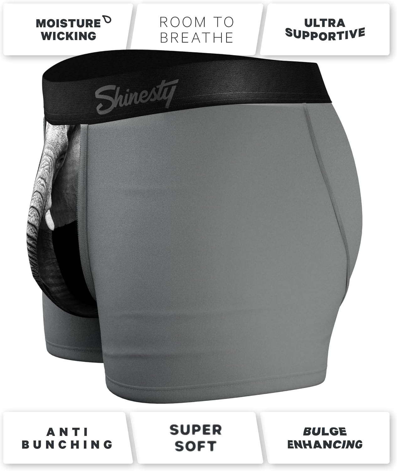 Shinesty Ball Hammock Mens Trunk Underwear with Pouch for Balls, Ultra Soft, Moisture-Wicking, Modal Underwear, 3-Inch Inseam - Image 4