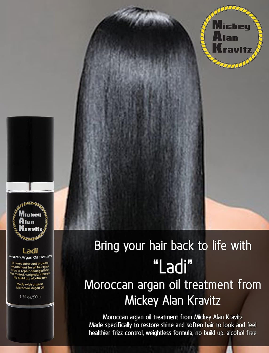 Ladi Argan oil treatment. Restore and Soften hair, Alcohol-free. Made specifically to deliver nutrients to make hair softer and more manageable.