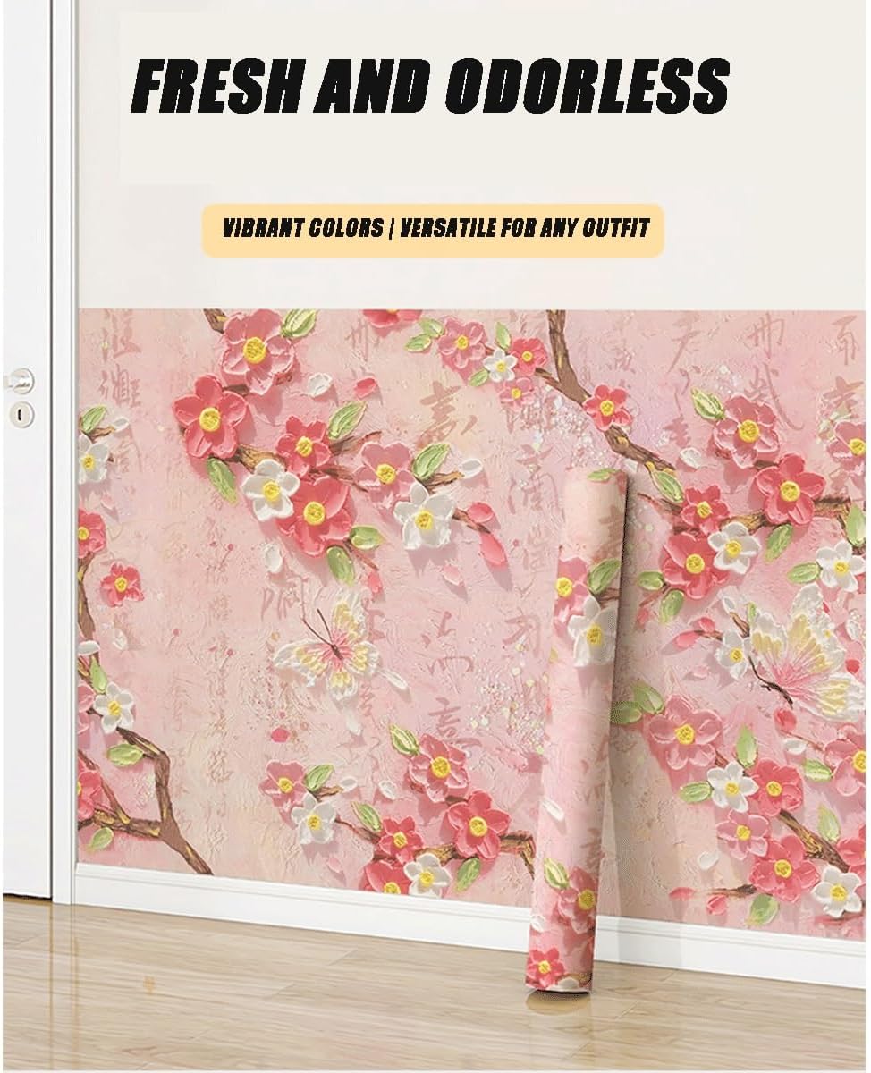 Printed Wall Panels - Self-Adhesive Waterproof Wall Decals for Bedroom & Living Room Feature Walls - Conceal Imperfections & Decorate(Pink,5m)