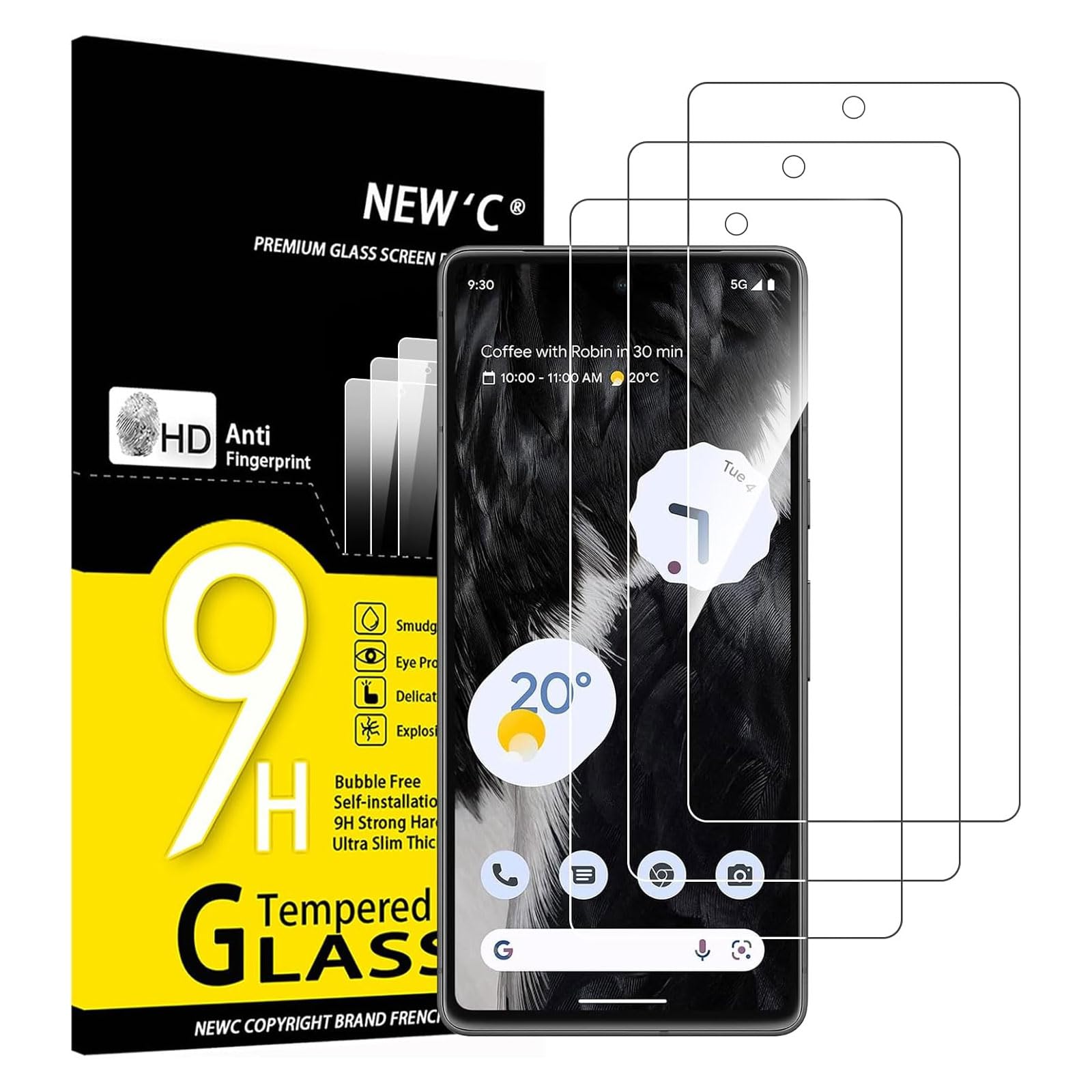 LK 2+2 Vetro Temperato Per Google Pixel 7A: 2 Pellicole Schermo E 2 Protezioni Fotocamera, HD, 9H, Con Kit Installazione