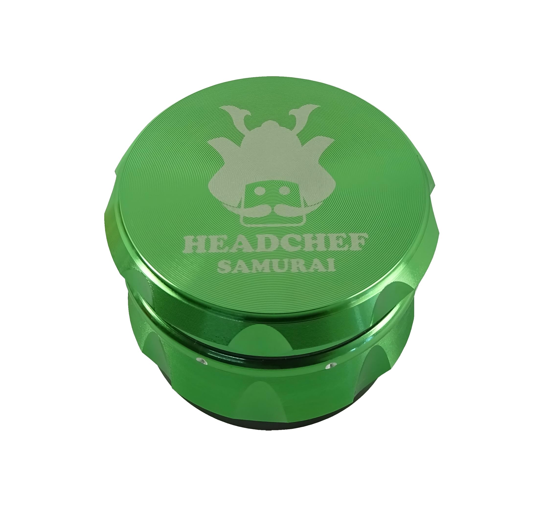 Headchef Green Samurai Metal Herb Grinder With Sifter Scraper – 4 Piece Grinder, 55Mm (Green)