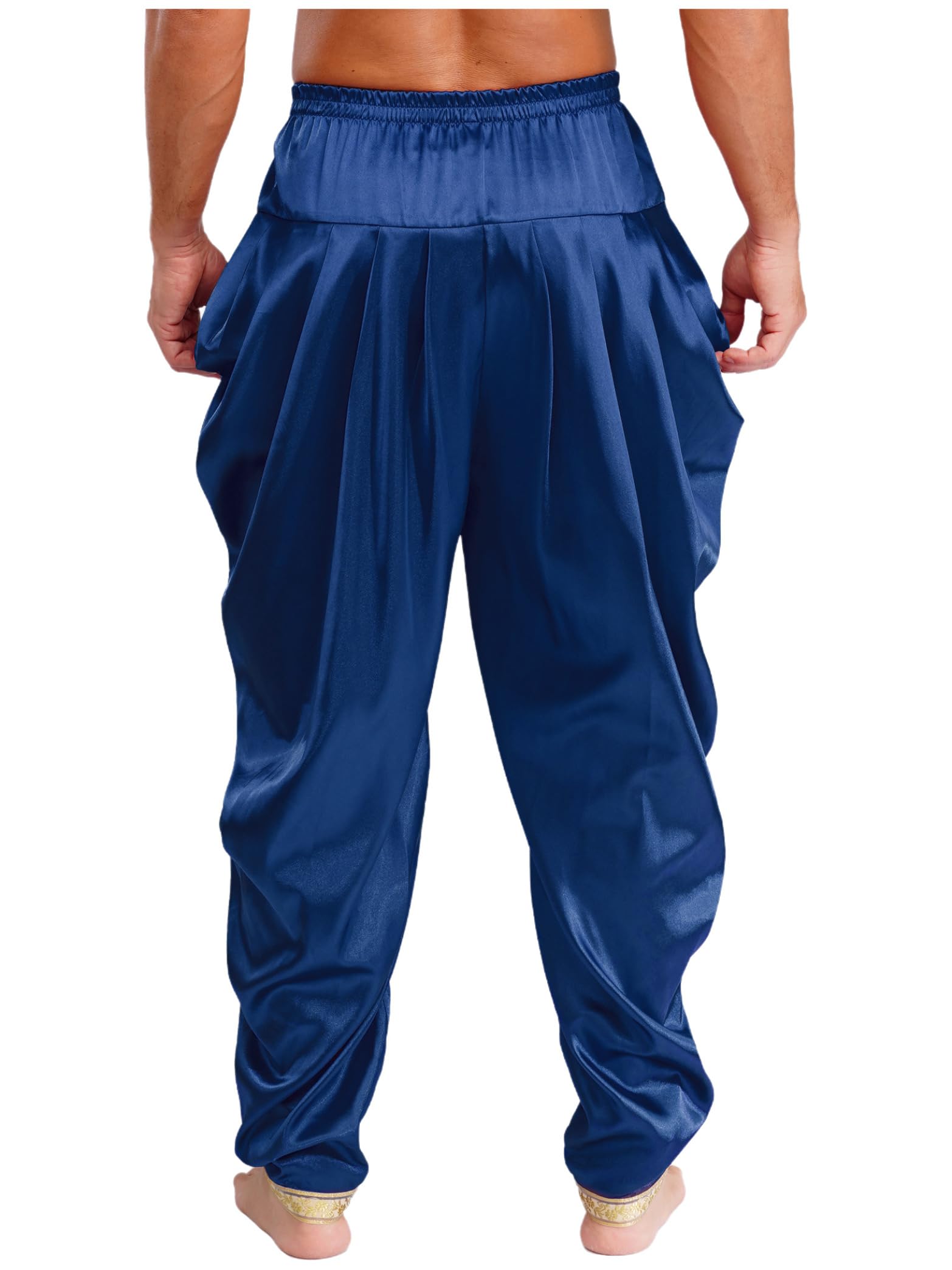 Vxuxlje Uomo Pantaloni Dhoti Maschili Pantaloni Larghi A Lanterna Costume Tribale Arabo per Danza del Ventre