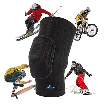 SkatingSpirit Soft Knee Pads Elbow Pads 1 pair For Dancing Figure Skating Gymnastic, Youth Adult Anti-slip Anti-collision Curved Padding Open Kneepit M Black