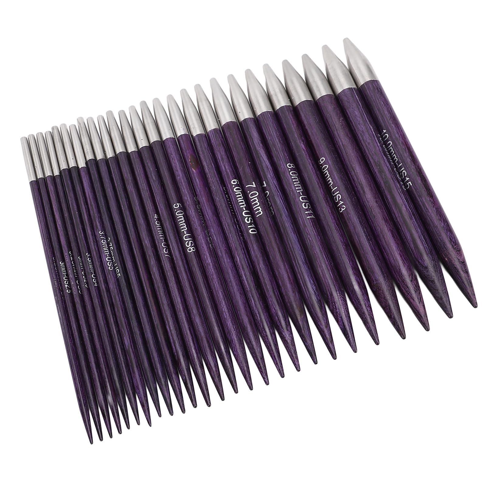 Rundstricknadel-Set, abnehmbare Nadeln für den Heimgebrauch, 13 Paar Kabel, 3,0–10,0 mm, 13 cm Länge